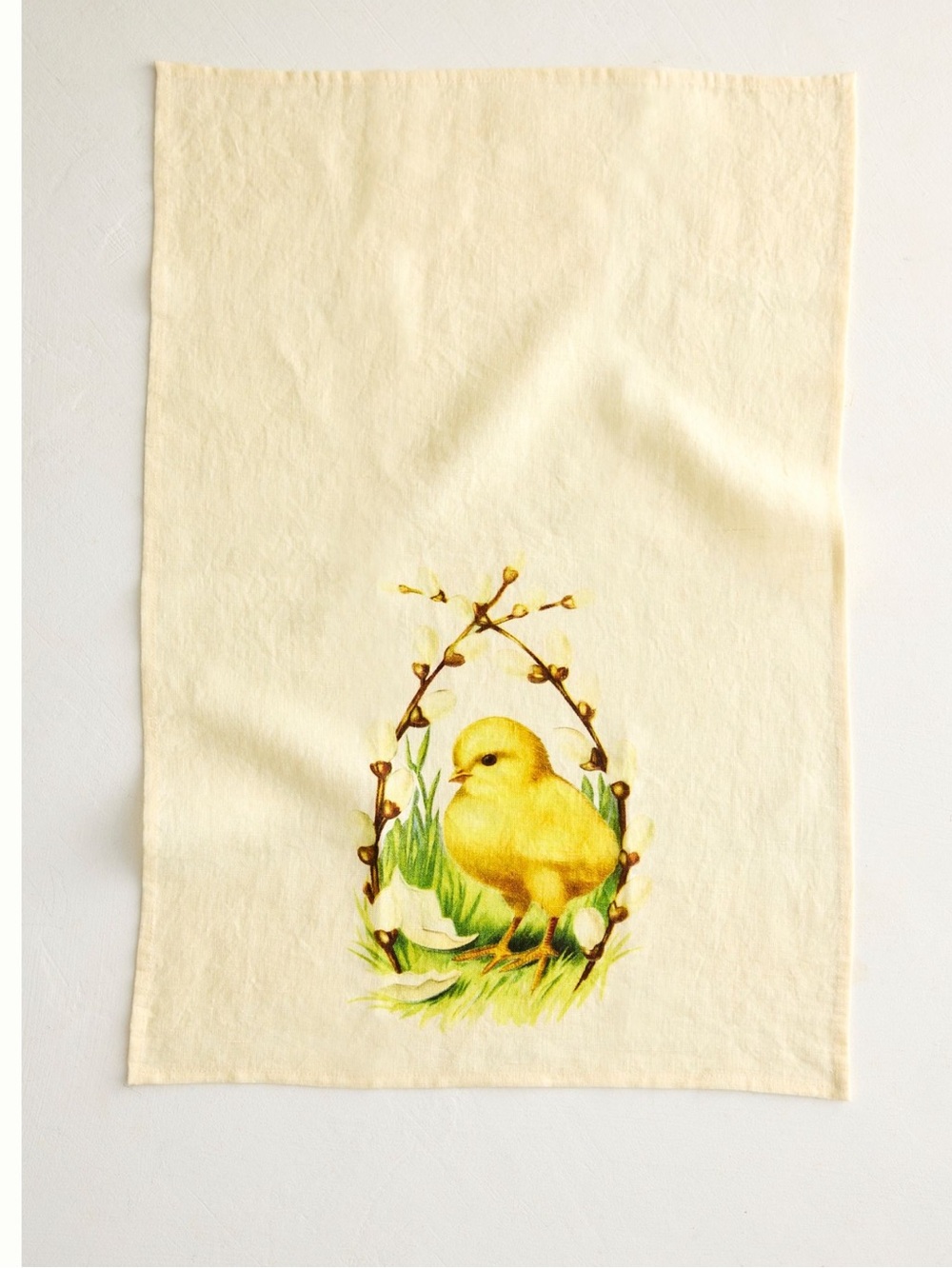 Anthropologie Terrain Linen Dish Towel New Yellow Baby Chick Spring Easter - Picture 9 of 9